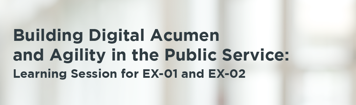 Building Digital Acumen and Agility in the Public Service: Learning Session for EX-01 and EX-02